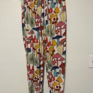 Colorful Mushroom Print Pants